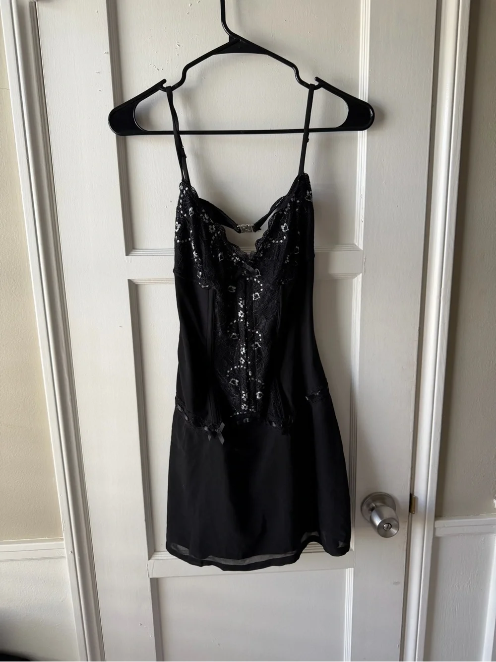 Outcast Extra Black Lace-Trim Mini Slip Dress - Picture 2 of 5